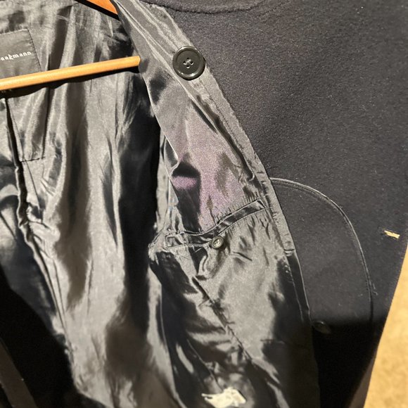 Kai-aakmann Men's Black Peacoat - Picture 7 of 9